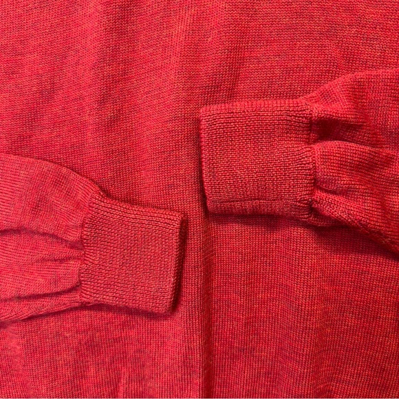 Brooks Brothers Merino Wool Sweater Mens Large Red 1/4 Zip Pullover Wool Jumper - Picture 8 of 11